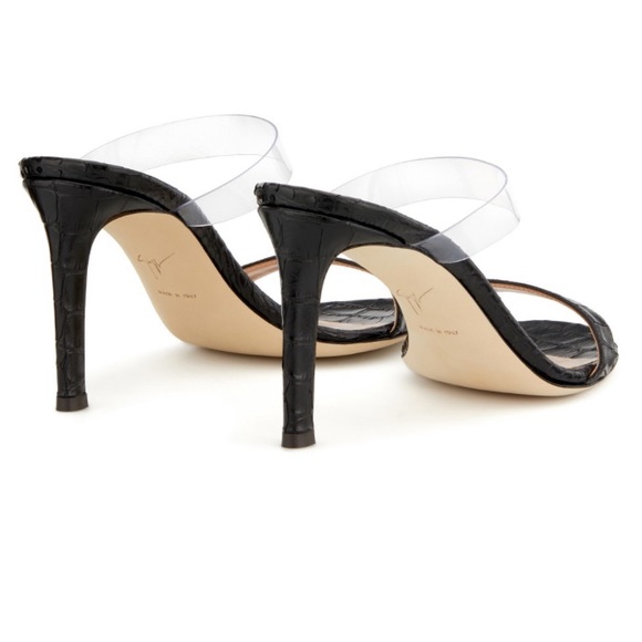 giuseppe zanotti NIB black croc & clear heels